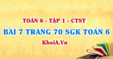 Bài 7 trang 70 SGK Toán 6 Chân trời sáng tạo Tập 1